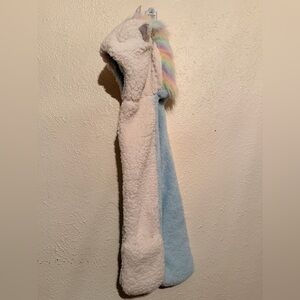 Cat & Jack Unicorn Hooded Scarf - Cream and Blue